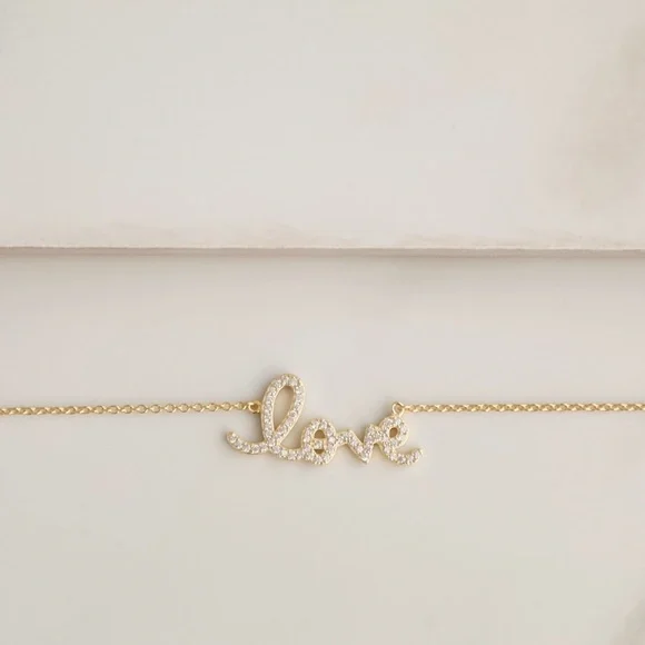 Love Crystal Necklace | 14k Gold Plated - Picture 6 of 8